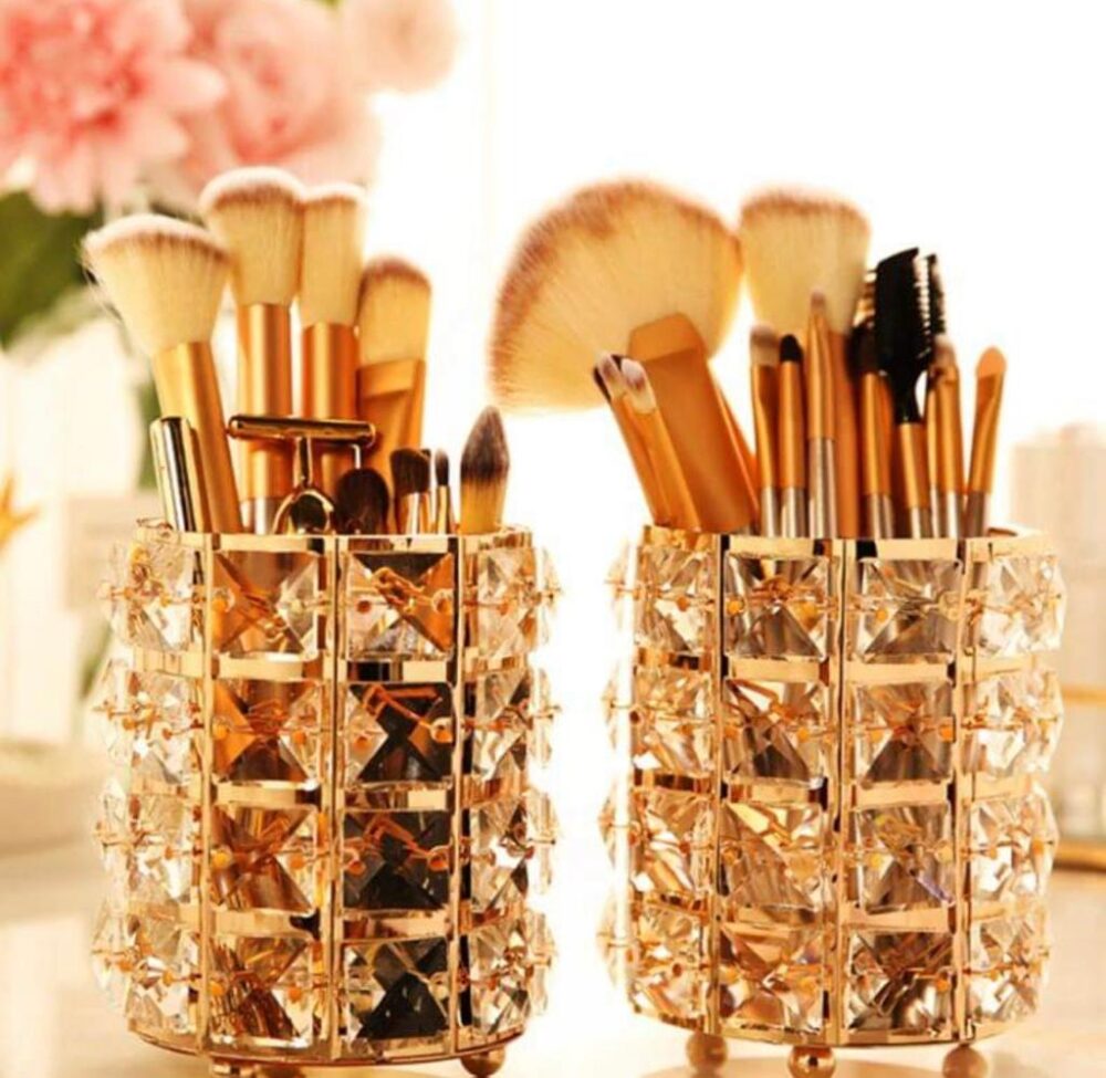 Candle Jar Restaurant Christmas Luxury Empty Wedding Metal Crystal Gold Decorating /brush holder/Container Holder Candle Jar For Home Decor - Image 4