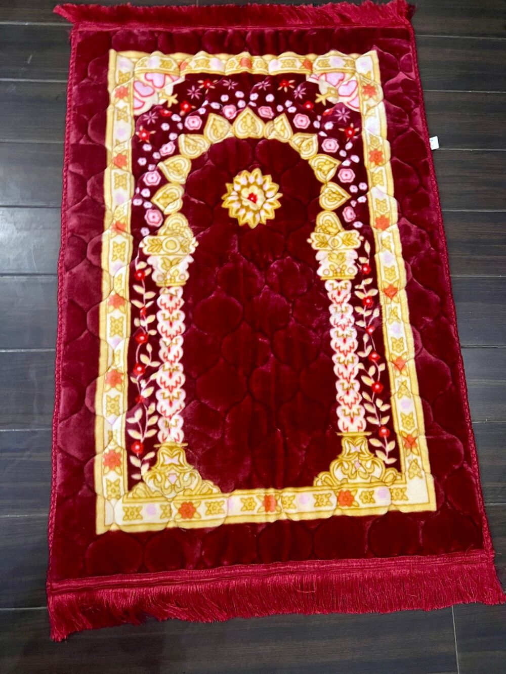 imported 80cmby120cm Prayer Mats Premium Orthopedic Foam Quilted Velvet Prayer Rug | Anti Slip Quilted Jaye namaz, Printed Jaye Namaz - Image 3