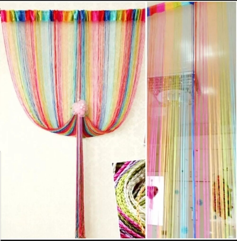Multicolor String Door Curtain Colourful Tassel Beads Room Divider Curtain Decor