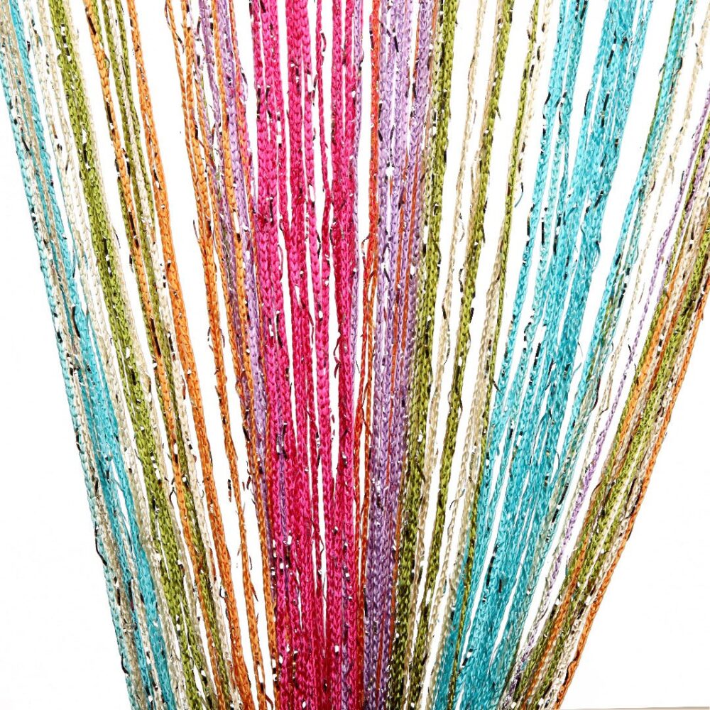 Multicolor String Door Curtain Colourful Tassel Beads Room Divider Curtain Decor - Image 4