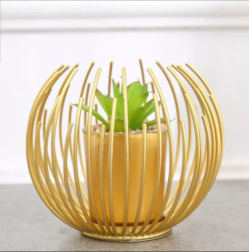 Home decoration Golden decor Pearl Candle Stand - Image 3