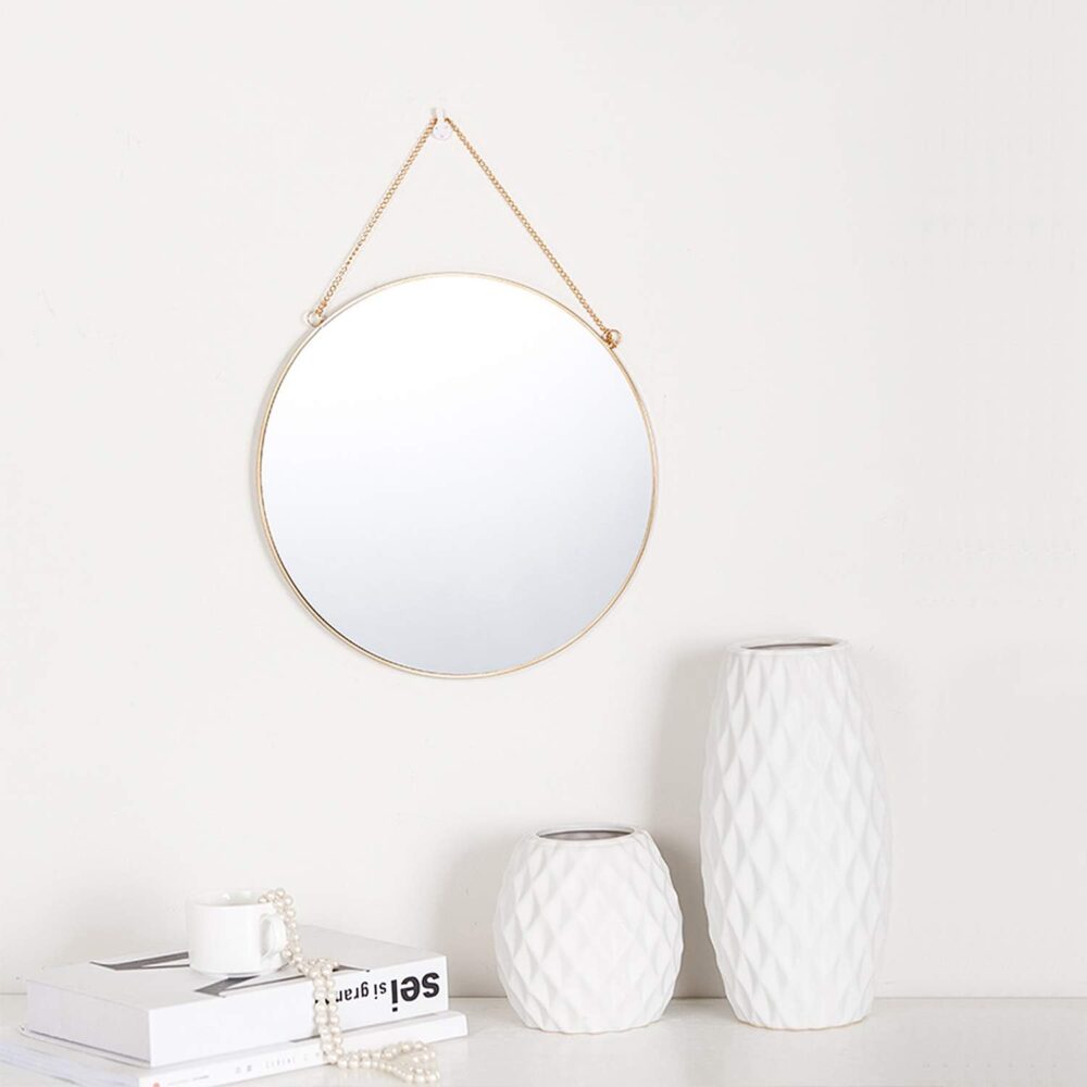 12 inches Round Wall Mirror with Stunning Border Golden Elegance - Image 5