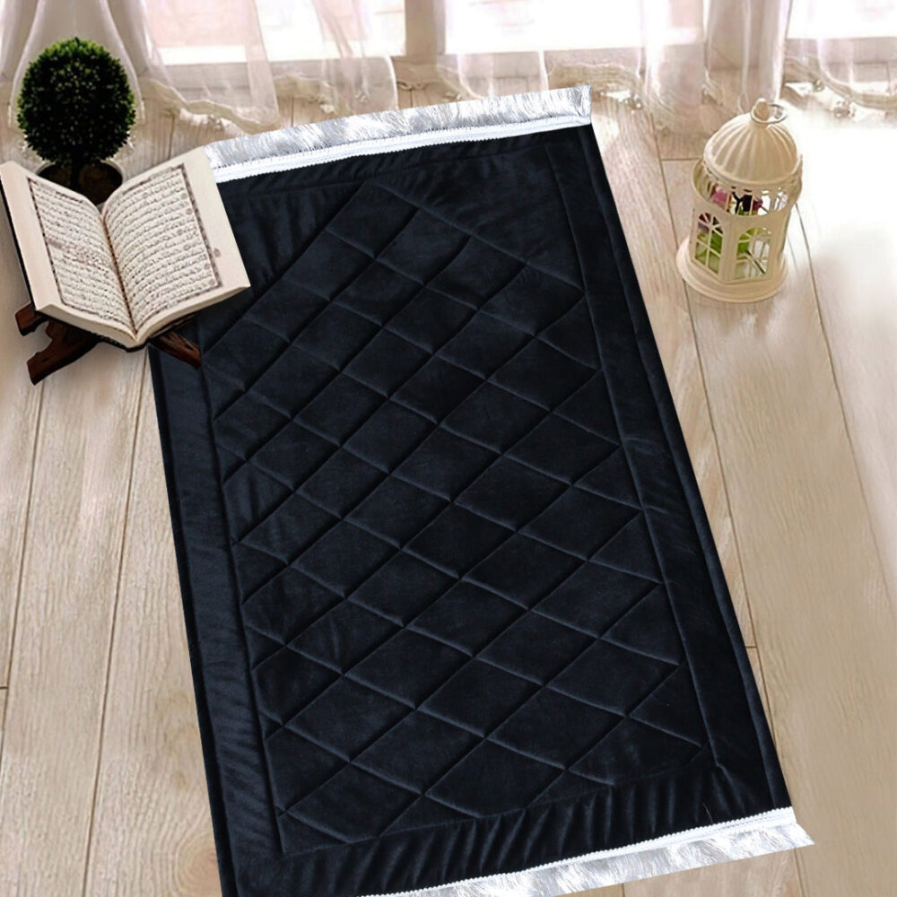 imported 80cmby120cm Prayer Mats Premium Orthopedic Foam Quilted Velvet Prayer Rug | Anti Slip Quilted Jaye namaz, Printed Jaye Namaz - Image 4