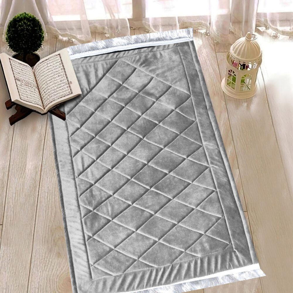 imported 80cmby120cm Prayer Mats Premium Orthopedic Foam Quilted Velvet Prayer Rug | Anti Slip Quilted Jaye namaz, Printed Jaye Namaz - Image 7